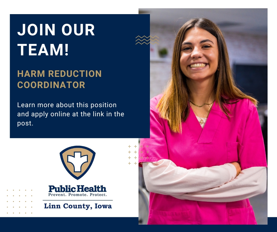Linn County Public Health is hiring for our Harm Reduction Coordinator position. The Harm Reduction Coordinator coordinates of activities related to the public health epidemic involving substance use disorder, as well as infectious disease &amp; other harms associated with drug use.