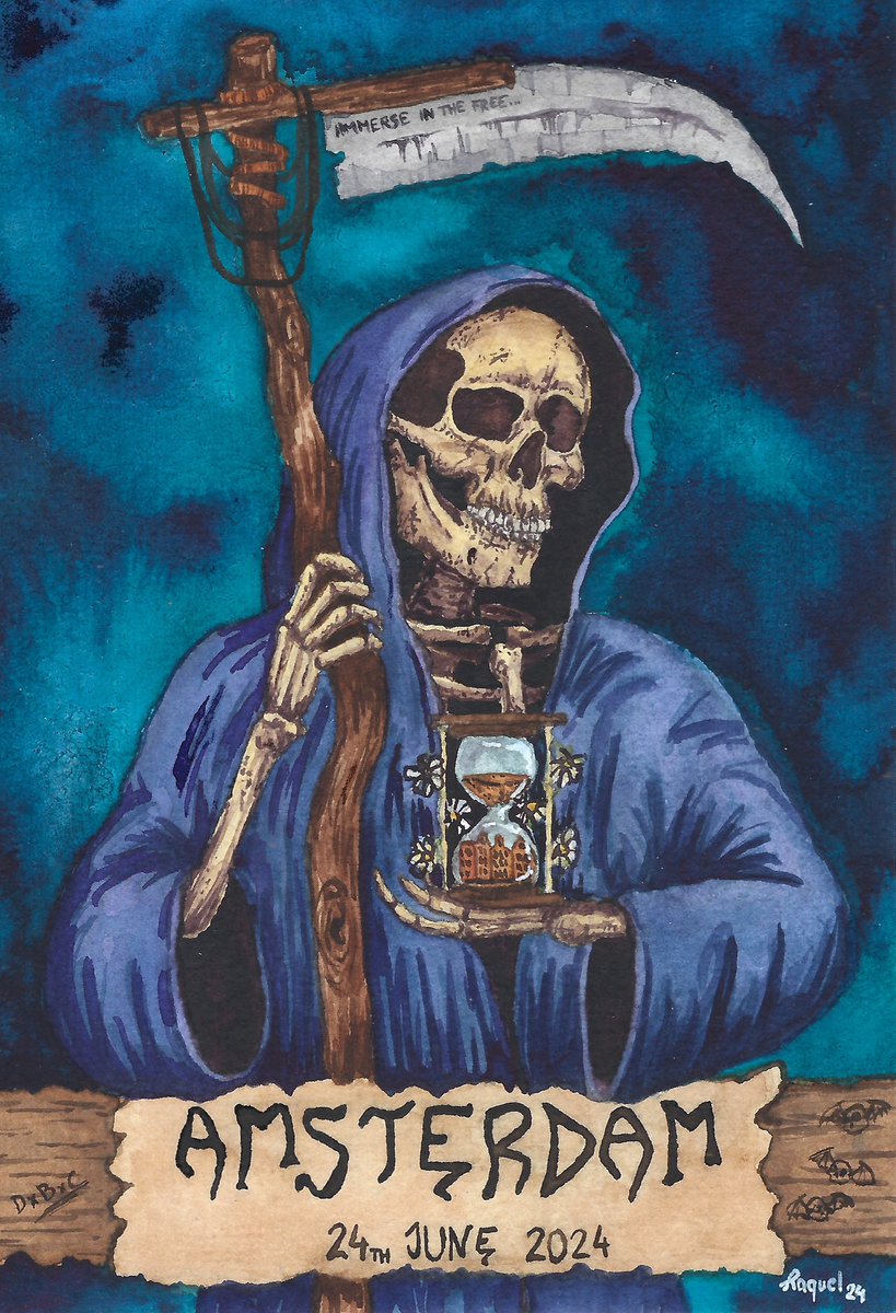 The postcard that I painted for the Amsterdam pre-show meet ups! Still got a bunch of them left, if anyone wants a copy 😊