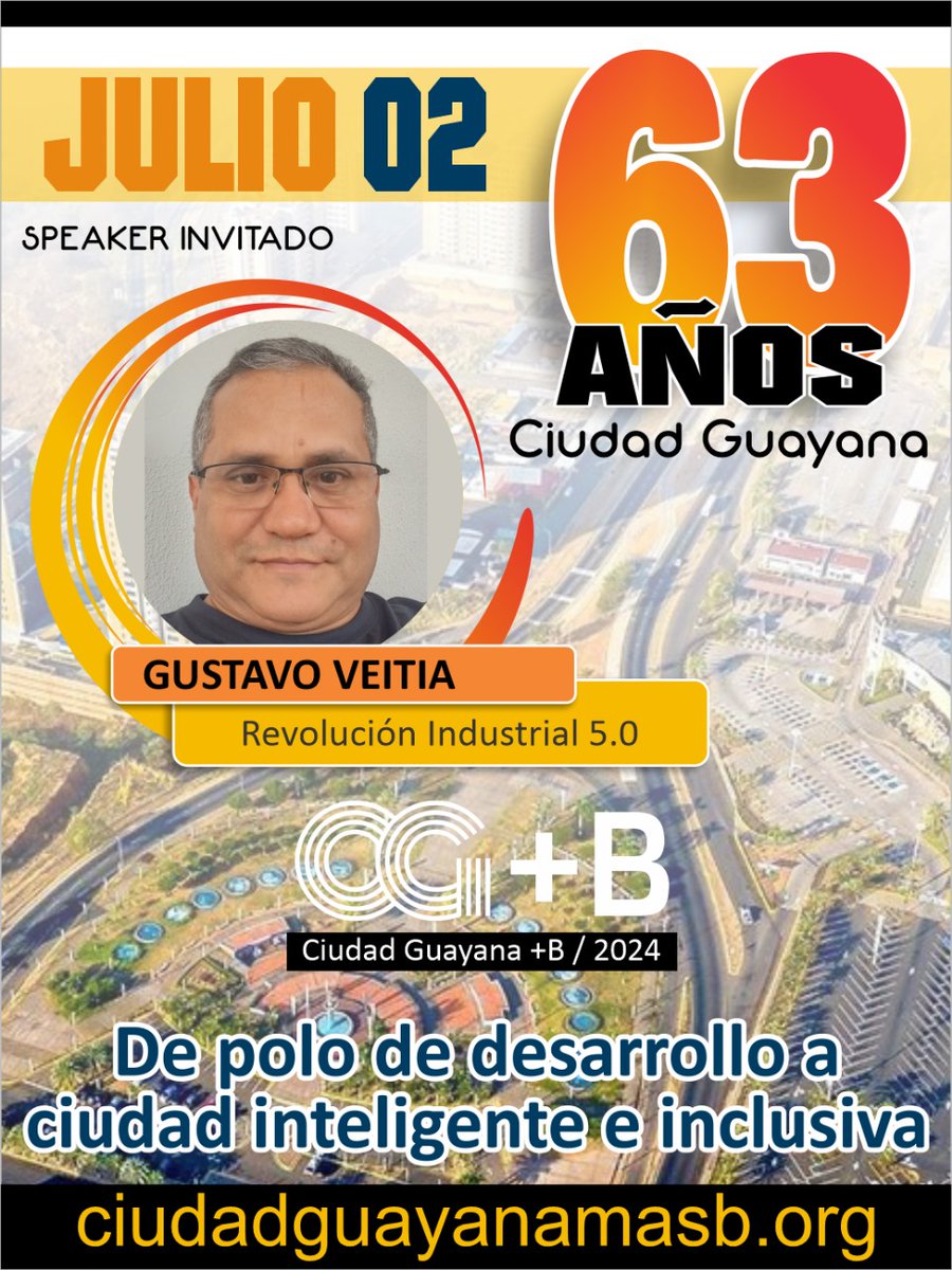 cdguayanamasb's tweet photo. Asiste al foro virtual "Ciudad Guayana, energía del futuro: De polo de desarrollo a ciudad inteligente e inclusiva" el 2 de julio vía live en YouTube. Podrás ver la ponencia de Gustavo Veitía @gustavoveitia sobre “5ta Revolución Industrial”.

¡Sé parte de la solución! https://t.co/SJUbxTxMZn
