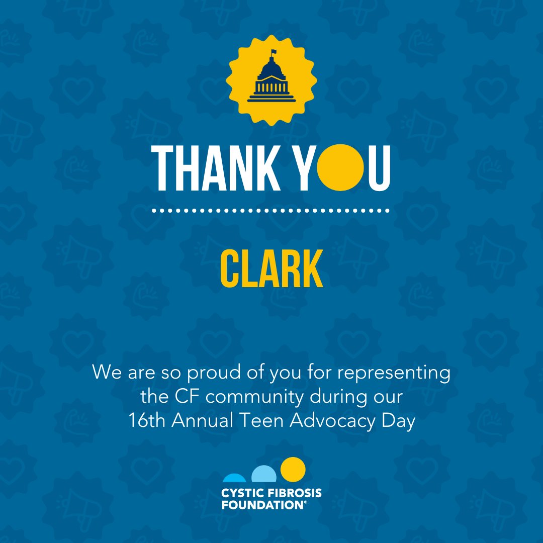 We’re incredibly proud of Clark for representing the #cysticfibrosis community and sharing your personal story with <a href="/RepJahanaHayes/">Jahana Hayes</a> during <a href="/CF_Foundation/">Cystic Fibrosis Foundation</a>’s 16th annual Teen Advocacy Day. #CFAdvocacy