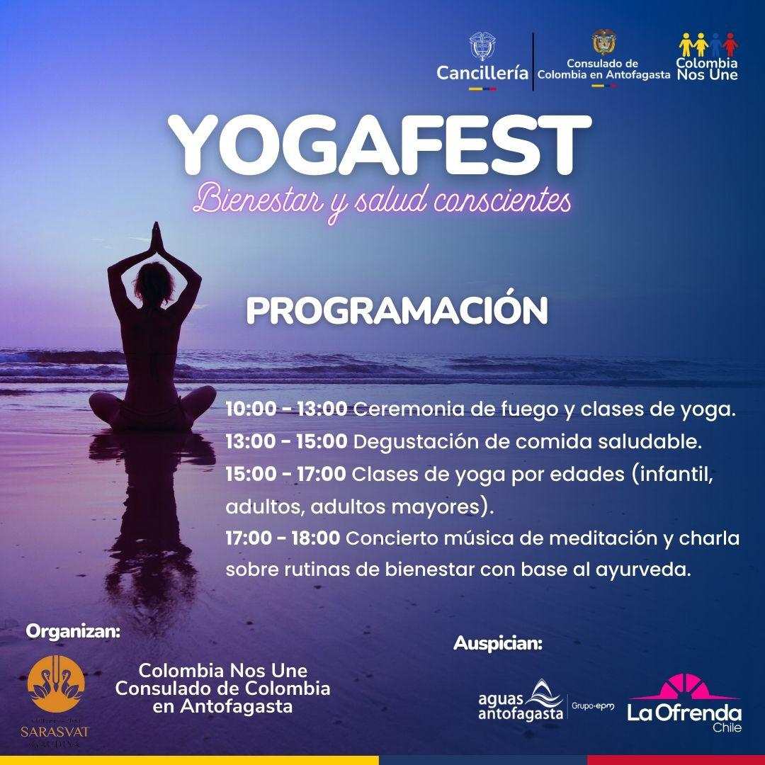 ColombiaNosUne's tweet photo. Te esperamos con todo el entusiasmo y tu mat de yoga 🙏🏼✨ Inscríbete escaneando el código QR de la imagen o en siguiente link: https://t.co/NljgqQsytp

Desliza y conoce el cronograma de actividades. Auspician @aguas.antofagasta y @laofrendachile

#YogaFest2024 https://t.co/mDVjmzteEd