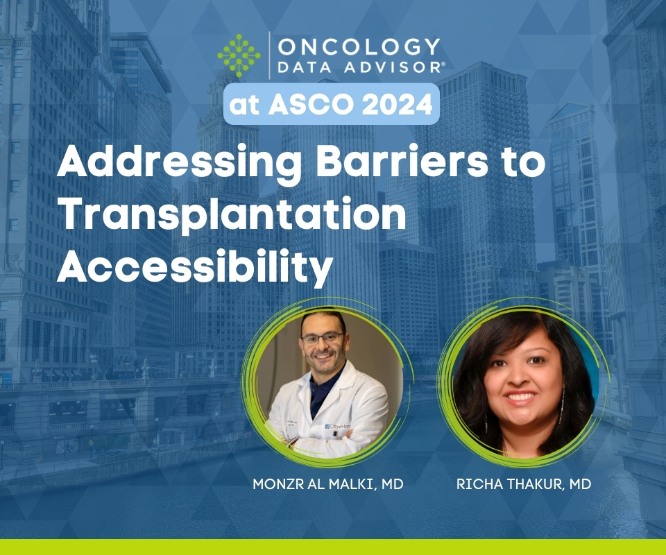 Oncology Data Advisor (@oncdata) on Twitter photo At #ASCO24, <a href="/DrMonzrAlMalki/">Monzr M. AlMalki, MD</a> and <a href="/RichaThakurMD/">Richa Thakur, MD</a> sat down to discuss Dr. Al Malki's presentation about addressing barriers to #transplantation #accessibility.
Listen along to the #podcast to learn more: oncdata.com/addressing-bar… At #ASCO24, <a href="/DrMonzrAlMalki/">Monzr M. AlMalki, MD</a> and <a href="/RichaThakurMD/">Richa Thakur, MD</a> sat down to discuss Dr. Al Malki's presentation about addressing barriers to #transplantation #accessibility.
Listen along to the #podcast to learn more: oncdata.com/addressing-bar…