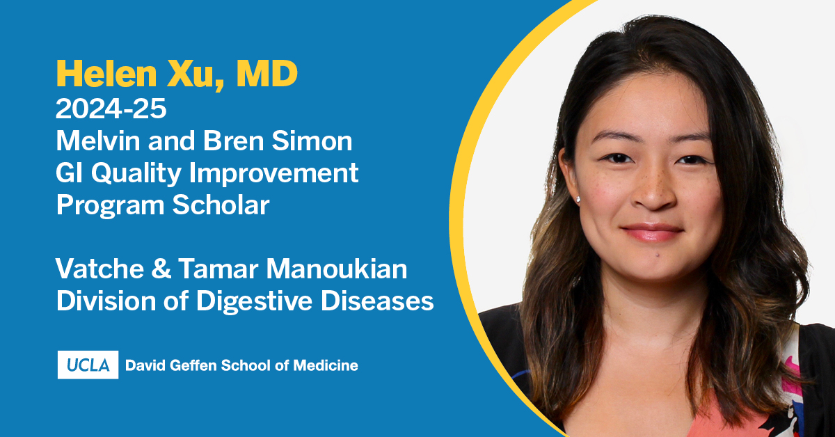 🙌Welcome @Helen_Xu_MD, 2024-25 #UCLAGI Quality Improvement Scholar! Her areas of interests include QI, medical education, liver transplantation &amp; #CRC prevention. Under the direction of <a href="/drfolamay/">Fola May, MD PhD</a>,  she will participate in QI efforts &amp; initiatives in the <a href="/DOM_UCLA/">Department of Medicine at UCLA Health</a> &amp; UCLA GI.