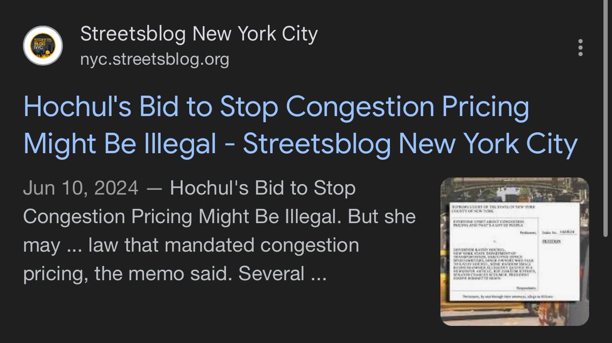 aaronAcarr's tweet photo. If Governor Hochul’s justification for abandoning congestion pricing was to mitigate a political “liability”, then this might go down as one of the biggest political missteps in modern political history. https://t.co/zuGeQe0vJ3