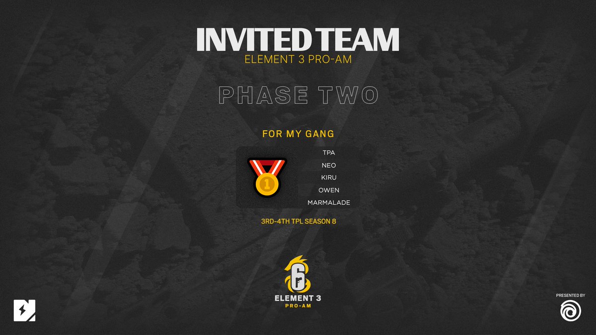 One last piece.🧩

Our final invite, welcome #ForMyGang to Phase Two of the ELEMENT 3 Pro-AM!