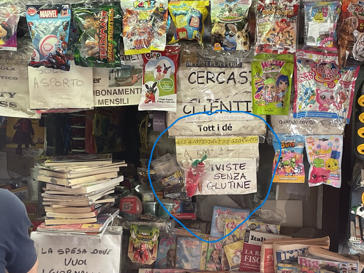 Also, enjoying the clever marketing of a newspaper stand that was selling "gluten-free" magazines...