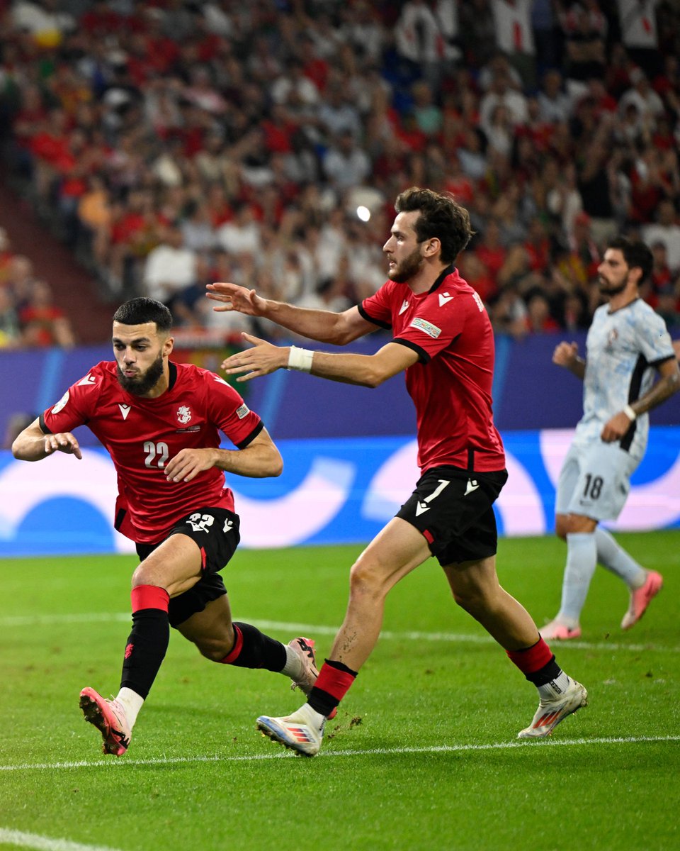 🇬🇪 Three goals at this EURO for Mikautadze!

#EURO2024 | #GEOPOR