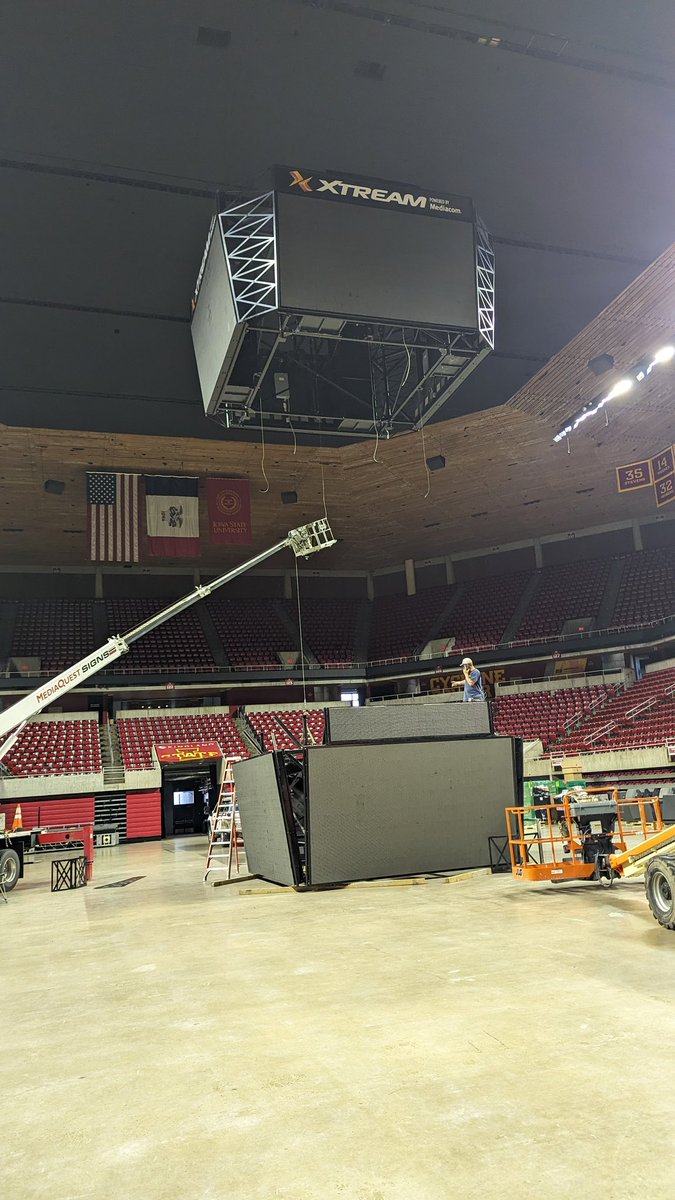 Fun to see years and months of planning by our team come together!  Hudson is the first kid to see it and he approves! Sports Complex sound system is almost online as well!