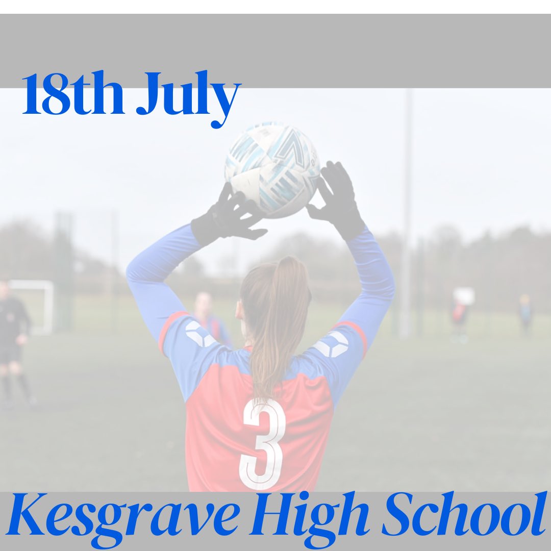 JasonPe16448867's tweet photo. Our Pre season starts again 18th July, 7pm to 8pm at Kesgrave high school⚽️ 

We are still looking to strengthen our squad ahead of the new season so come along and meet a great bunch of girls https://t.co/3GYo8kx6PA