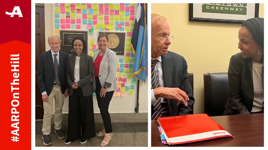 AARP Minnesota (@aarpmn) on Twitter photo Thank you, Rep. <a href="/Ilhan/">Rep. Ilhan Omar</a> Omar, for taking the time to talk with <a href="/AARPMN/">AARP Minnesota</a> today about issues important to Minnesotans. #AARPOnTheHill Thank you, Rep. <a href="/Ilhan/">Rep. Ilhan Omar</a> Omar, for taking the time to talk with <a href="/AARPMN/">AARP Minnesota</a> today about issues important to Minnesotans. #AARPOnTheHill
