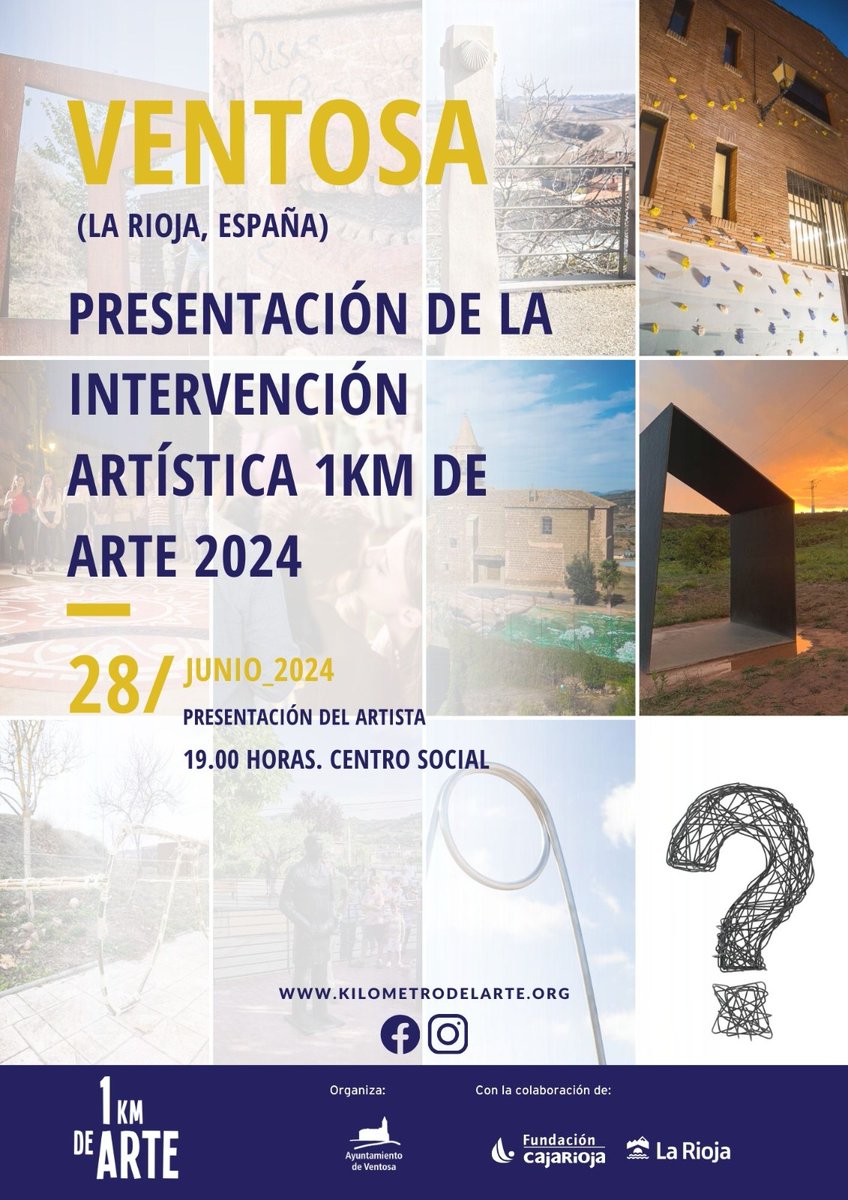 ¡Anunciamos la presentación del nuevo artista de 1 Kilómetro de Arte 2024! 🎨✨

Únete a nosotros el próximo 28 de junio a las 19:00h en el Centro Social de Ventosa para conocer al talentoso creador que dará vida a nuestra ruta artística este año. 🌟 #Ventosa #CaminodeSantiago