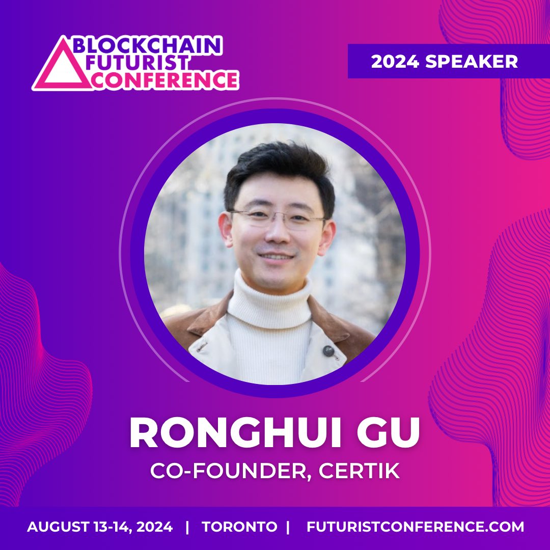 Futurist_conf's tweet image. 📢 Speaker Announcement 📢

Ronghui Gu @RonghuiGu of @CertiK is an official speaker at Blockchain Futurist Conference - Canada's Largest Web3 Event 🎉

🏟 On stage at #Futurist24 
🗓️ August 13-14, 2024
📍 Toronto, Canada
🎟️ Tickets: FuturistConference.com