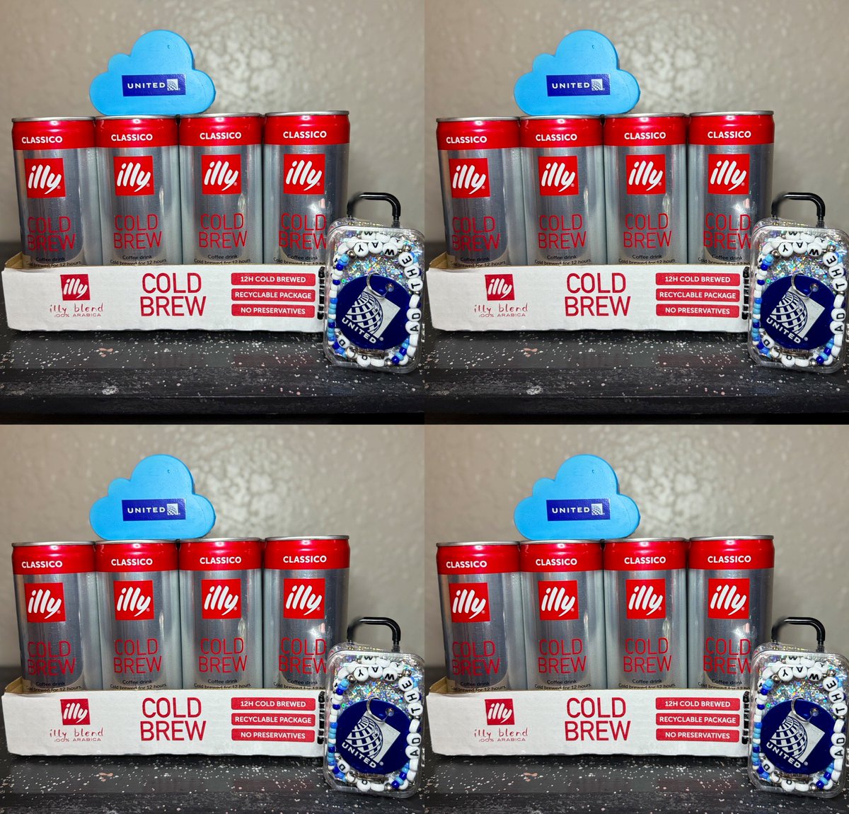 Lindz5280's tweet photo. Thanks @illyUSA for the wonderful care package! Starting July 1st Illy cold brew will be available for purchase onboard all @united flights. ✈️ #beingunited #LIVEHAPPilly https://t.co/rxQ4HQrZZ1