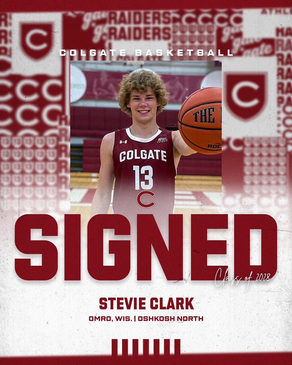 𝗦𝗜𝗚𝗡𝗘𝗗 ✍️

Stevie Clark
6-6 | 185 | G
Omro, Wis. 🇺🇸

Welcome to Colgate, <a href="/stevie23clark/">Stevie Clark</a>! 

#GoGate