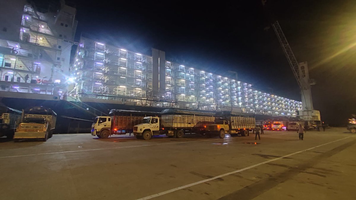 En este momento  coordinadores de trazabilidad del <a href="/ICACOLOMBIA/">ICA Colombia</a> <a href="/Jfroaoficial/">Juan Fernando Roa</a> acompañan presencialmente el puesto de control que dirige la exportación de Ganado en pie más grande de la historia del país, desde Cartagena saldrán 20,000 animales aproximadamente! Trabajo en equipo!