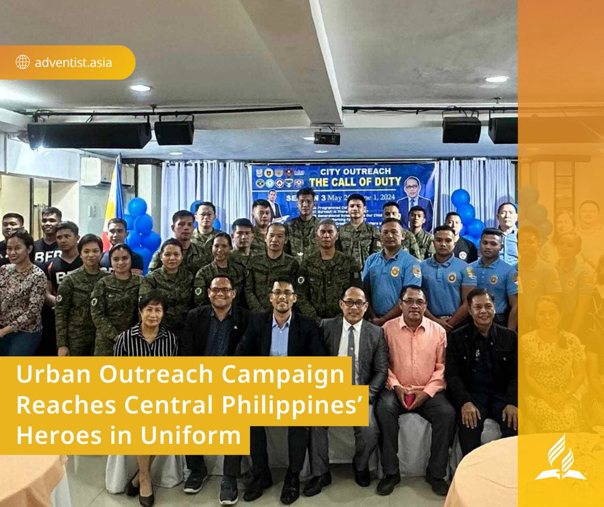 adventistasia's tweet photo. Our #heroes in uniform risk their lives to keep us safe. But who strengthens them?
The @adventistchurch in #OrmocCity PH recently held a program for the #PhilippineArmy, #police & other #publicservants.
Read their inspiring story➡️ https://t.co/UBj2cUYAuL https://t.co/NLCpLLyfsi