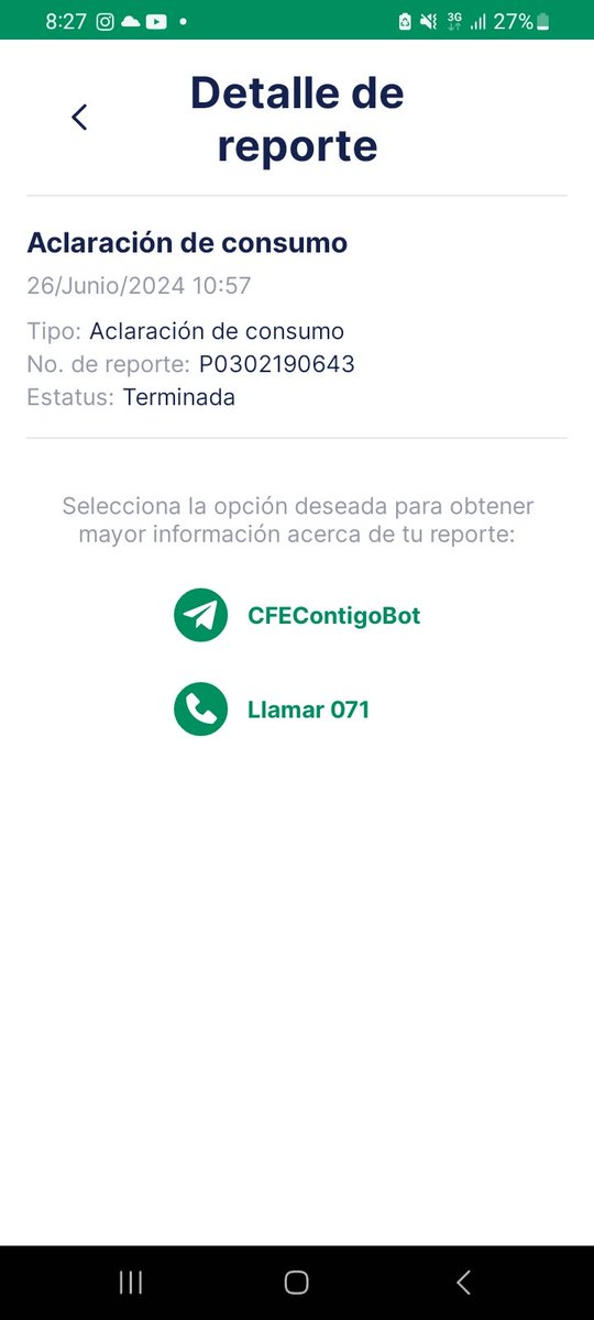 irodriguez10's tweet photo. @CFE_Contigo @CFEmx @Profeco 
Hoy pedí una aclaración de consumo en la app, reviso el status y dice que ya fue atendido, pero no me han dsdo respuesta... el chatbot no ayuda. Quien me puede atender?
URGE!!

@ElSoldeSnJuan @PresidenciaSjr 
@exasjr991 @RobertoCabreraV https://t.co/qMVN1mWJRB