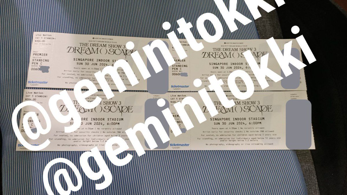 geminitokki's tweet photo. WTS NCT DREAM tds3 dreamscape singapore sg ticket

4x pen C tickets for 30th june

qn 60xx 

tickets are all physical, can meet up in sg anytime

$305 sgd ea original price, 2 for $500 + free dream ver2 lightstick 

#THEDREAMSHOW3_in_singapore
#TDS3INSINGAPORE #TDS3inSG https://t.co/8HautDROnz