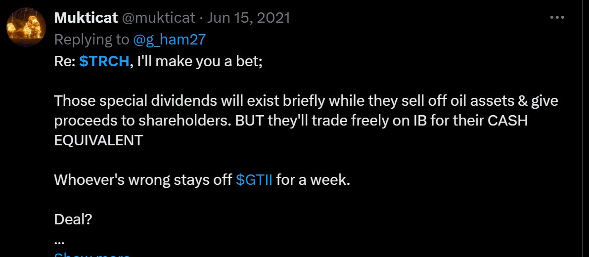 FinX_Tabloid's tweet photo. Looks like @HAMShortkiller made a bet with @mukticat around #TorchDay while he was pumping $TRCH but I can't see his tweets because his previous account got suspended.
$MMAT $MMTLP https://t.co/VPFTEDkUzn