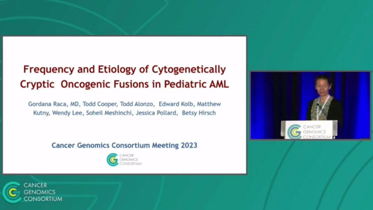 CG_Consortium's tweet photo. Available now! Watch Gordana Raca's talk from #CGCAnnual2023 on the frequency and etiology of cytogenetically cryptic oncogenic fusions in pediatric #AML 🧬 Exciting insights await! 🔬👉 https://t.co/1NenLdgawn #CancerResearch @ChildrensLA https://t.co/hTv6B3Koin