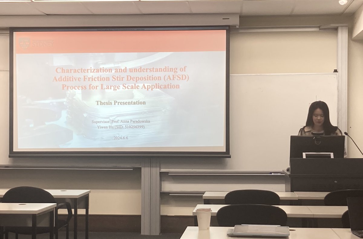 AnnaParadowska1's tweet photo. Big milestone & a special moment!😅 Final thesis presentation of my master civil 👩🏻🎓👨🏻🎓 @Eng_IT_Sydney! Congrats Yiwen Hu & Yubo Wang it was great to be part of your journey exploring #AFSD additive manufacturing & #FSW with neutrons @ANSTO. Keep learning & dream big!!! @Sydney_Uni https://t.co/aZpZ5VSdn4