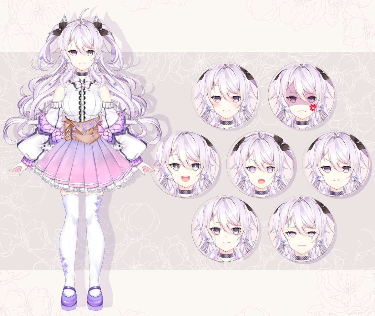 def_not_a_plant's tweet photo. Hi I'm Hani 🪻 
and this is my offical character reference sheet!

Adventurers plant that streams

Art &amp; Design: @/tac_toki
Rigging: @/Zopoko  

#VTuber #ENVtuber #GERVtuber https://t.co/0JsPtPpadl