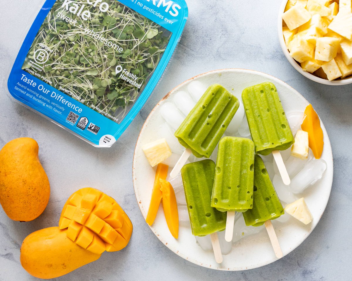AeroFarms's tweet image. From farm to frosty bliss!🌱
Dive into summer with our AeroFarms kale, pineapple, and mango popsicles — the coolest way to beat the heat! 🌞 Pro tip: add our microgreens to your summer popsicles for an extra boost of nutrition! 

#BeatTheHeat #SummerTime #Popsicle #Popsicles