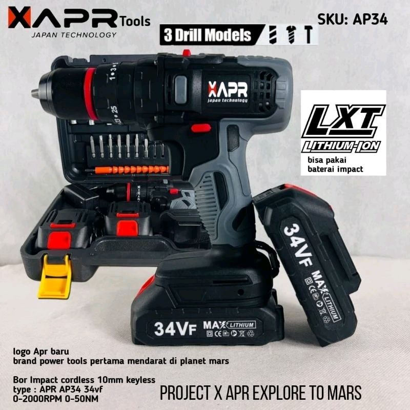 Gasabaran's tweet photo. Cek BIG PROMO TERBARU MESIN Bor cordless APR JAPAN 34v type  AP34 GARANSI RESMI keyless auto lock impact drill 3mode dengan harga Rp247.500. Dapatkan di Shopee sekarang! https://t.co/YodUqAi7Sb https://t.co/Q27ilT3X7V