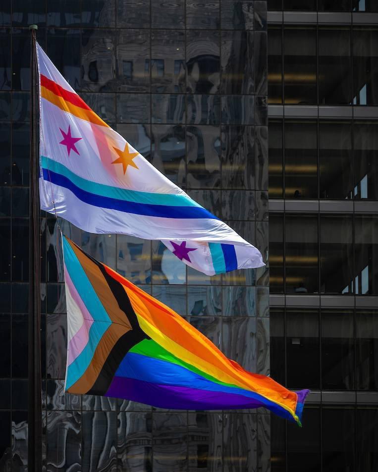 For Pride week, we are raising our brand new Chicago Stars Pride Flag alongside the Cook County Progress Pride Flag, and reaffirming our city as a place where everyone is welcome and love conquers all.