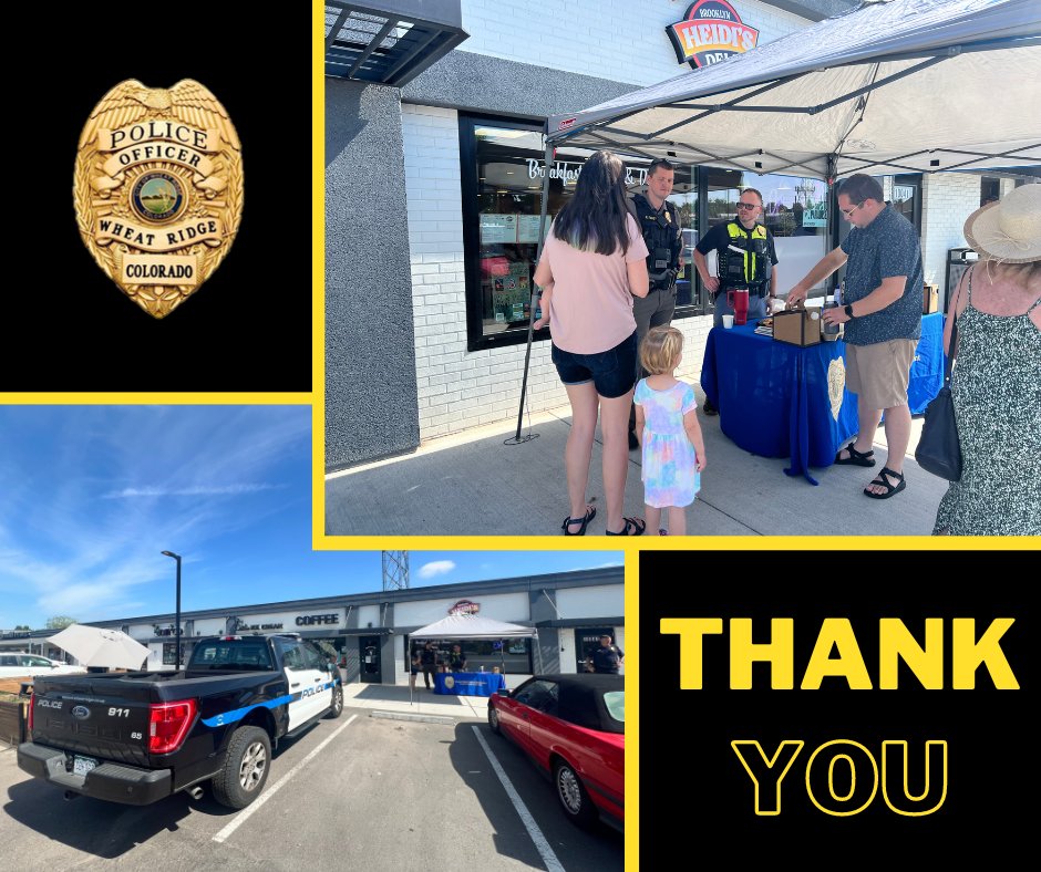 WheatRidgePD's tweet photo. Thanks to everyone who made it out to our #CopsInTheCommunity event at Goldβs Marketplace today! We always appreciate the opportunity to build stronger relationships with the people we serve. https://t.co/z3mcWtUK4X