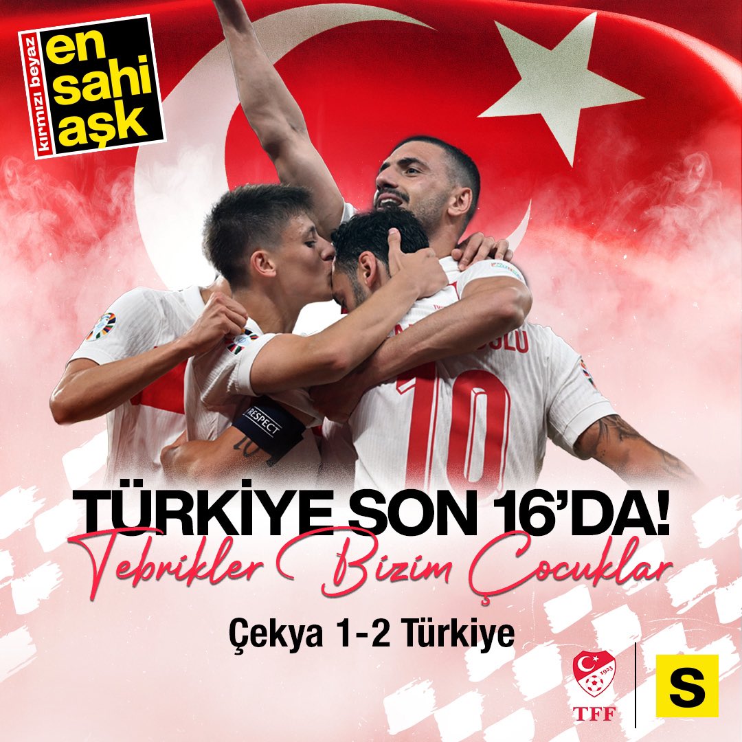 İşte bu en sahi gurur!🇹🇷🇹🇷 Bizim çocuklar son 16'da! 
#EnSahiAşk