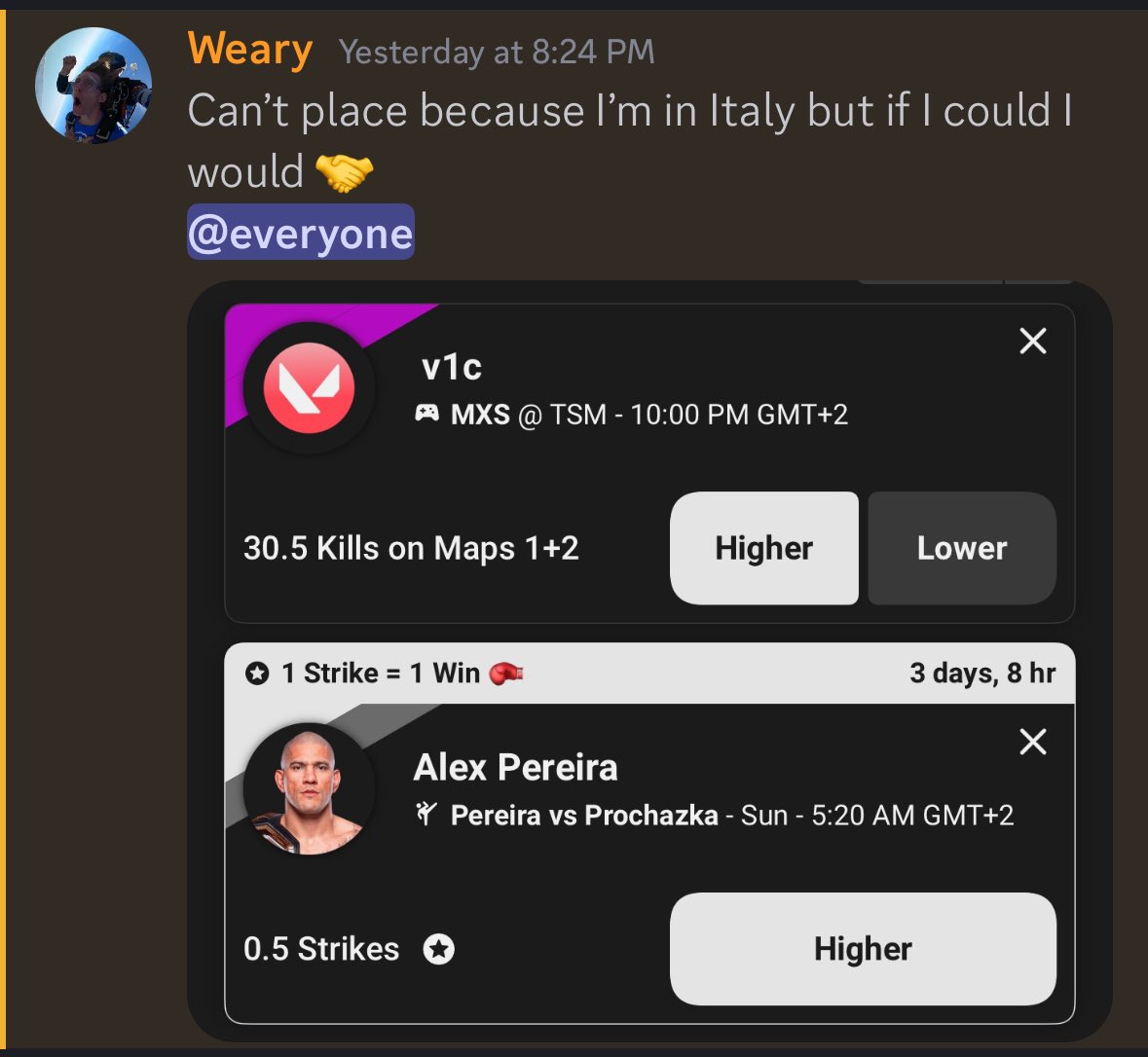 WearyPicks's tweet photo. Cash the discord play!!! β
β
All picks in the FREE discord! β¬οΈ
https://t.co/09wpRd7kY2
#prizepicks #csgobet #sportsbet #esportsbet #cs2picks #cs2locks #wakencash https://t.co/Y4wh6C3Ryh