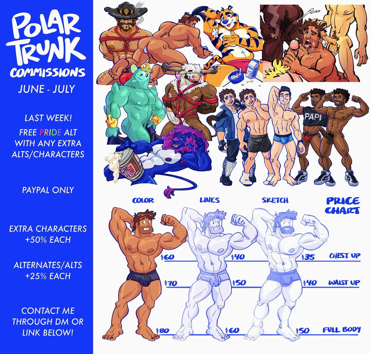 More commissions slots are OPEN! 

Last week to get a freebie pride alt! 🏳️‍🌈

DM me to get your slot! ❄️