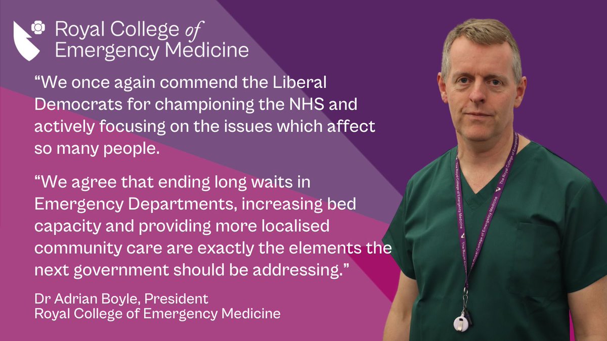 RCollEM's tweet photo. RCEM welcomes the call from @LibDems for the next government to put in place an #emergency Health and Care Budget after the election

#ResuscitateEmergencyCare

Read @RCEMpresident's response here👇
https://t.co/dMvzabwE4B https://t.co/uLYYK5yhPF