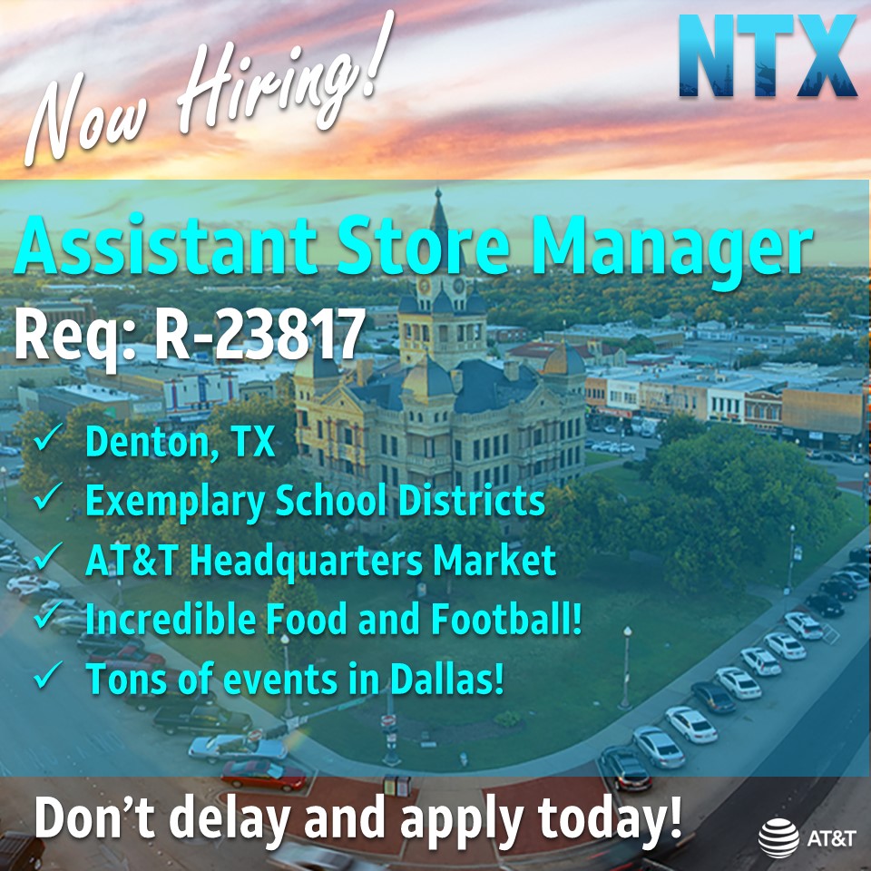 The NTX Market (@ntx_market) on Twitter photo 📣Are you ready to take that next step in your career?
✨We are looking for the brightest leaders to join the NTX leadership team as an Assistant Store Manager!
Such a great opportunity in Denton, TX!
Req: R-23817
Don't delay & apply today!
<a href="/colehamer/">cole hamer</a> <a href="/SaidySantiago/">Saidy Santiago</a> 📣Are you ready to take that next step in your career?
✨We are looking for the brightest leaders to join the NTX leadership team as an Assistant Store Manager!
Such a great opportunity in Denton, TX!
Req: R-23817
Don't delay & apply today!
<a href="/colehamer/">cole hamer</a> <a href="/SaidySantiago/">Saidy Santiago</a>