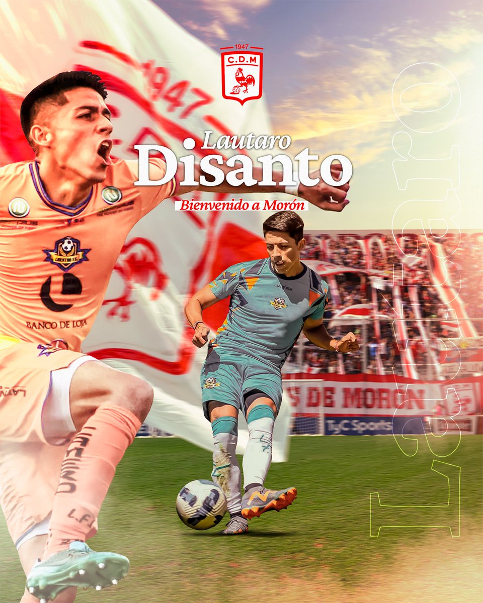 #MercadoDePases | 🤝 [OFICIAL] Lautaro Disanto es refuerzo de #Moron. El volante izquierdo llega desde #CADU a préstamo hasta diciembre de 2025 con opción de compra✍️🏼.