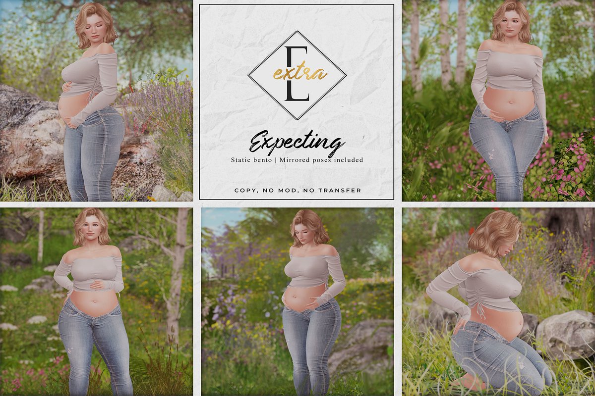 ExtraSL's tweet image. 𝗦𝗮𝘁𝘂𝗿𝗱𝗮𝘆 𝗦𝗮𝗹𝗲 𝗡𝗲𝘄 𝗥𝗲𝗹𝗲𝗮𝘀𝗲 𝟲/𝟮𝟲 - 𝟲/𝟯𝟬

That's right this brand new maternity set is releasing to
you ON SALE! It'll be L$99 this weekend and includes
the mirrored version of each pose at the mainstore!

maps.secondlife.com/secondlife/Cro…