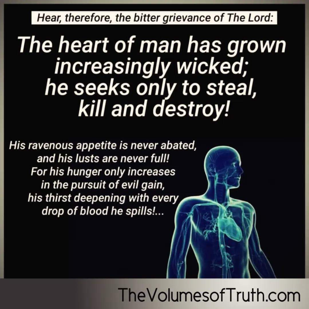 JS4Yah's tweet photo. Excerpt from: https://t.co/yBHP6C6I9p
#TheVolumesofTruth #TrumpetCallofGod #Prophecy #YAHUWAH #YahuShua #Jesus #grievance #wickedness #sin #evil #TheDayofTheLord #murder #appetite #lust #evilshallreign #kingdomsofmen #transgression #WrathofGod #fury #TheLordofHosts https://t.co/BKbKWKFBZF