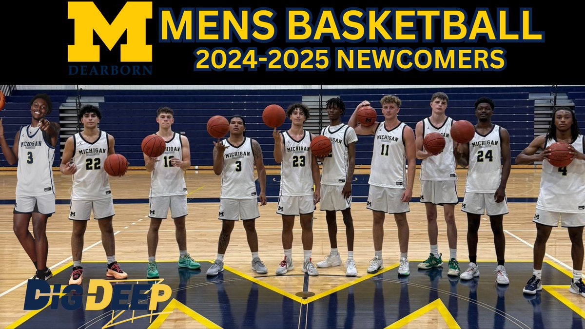 Something is brewing in Dearborn...
#DIGDeep #GoBlue 

Myron Brewer
Ali Hassan
Aidan Groszko 
Elvis Machul Jr
Devin McMorris 
Lozell Kearney 
Alex Gillum 
Dylan Liedel 
Solomon Patray III 
Joel Laird