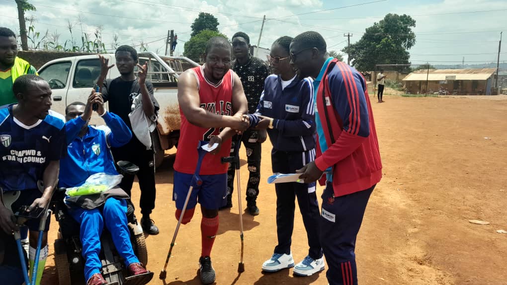 RuWCED's tweet photo. It was a beautiful Launch of the RuWCED Inclusive Football Tournament by the Bamenda Amputee Sports Club
#Sportforinclusion 
#Streetfootball 
#promotingsocialcohesion https://t.co/b6J5WsObs9
