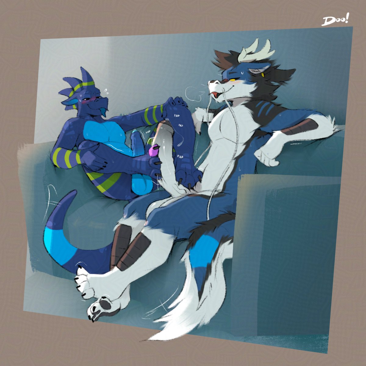 Comm for <a href="/LewdLizrdFish/">Blåhaj Blast</a> and <a href="/DiaBadNoodle/">Noodle derg</a> 👀