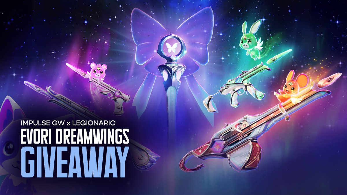 🎁 VALORANT GIVEAWAY EVORI DREAMWINGS BUNDLE TO CELEBRATE OUR QUALIFICATION TO VCL PLAYOFFS 🎁 

Requirements to participate: 

✅ Follow <a href="/ImpulseGW/">IGW | Impulse GW</a> &amp; @Legionario_FPS
✅ Like and retweet this post  
✅ Tag 2 friends @ 

Ends 4th July #Valorant 

Good luck everyone! 🍀✌️