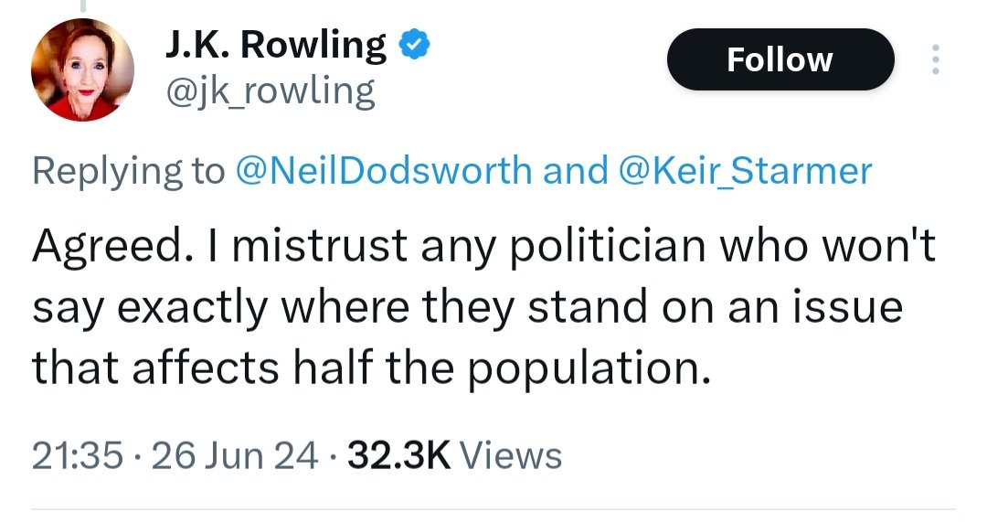 Tess_Machling's tweet photo. As a member of the 'half the population', I get really annoyed when someone decides they can speak for me. 

I don't think that allowing trans people to be as they are has ever affected me, nor will it in future.

Just leave them alone. 

#IDoNotStandWithJkRowling
#NotInMyName https://t.co/UWIBaJH5Qv