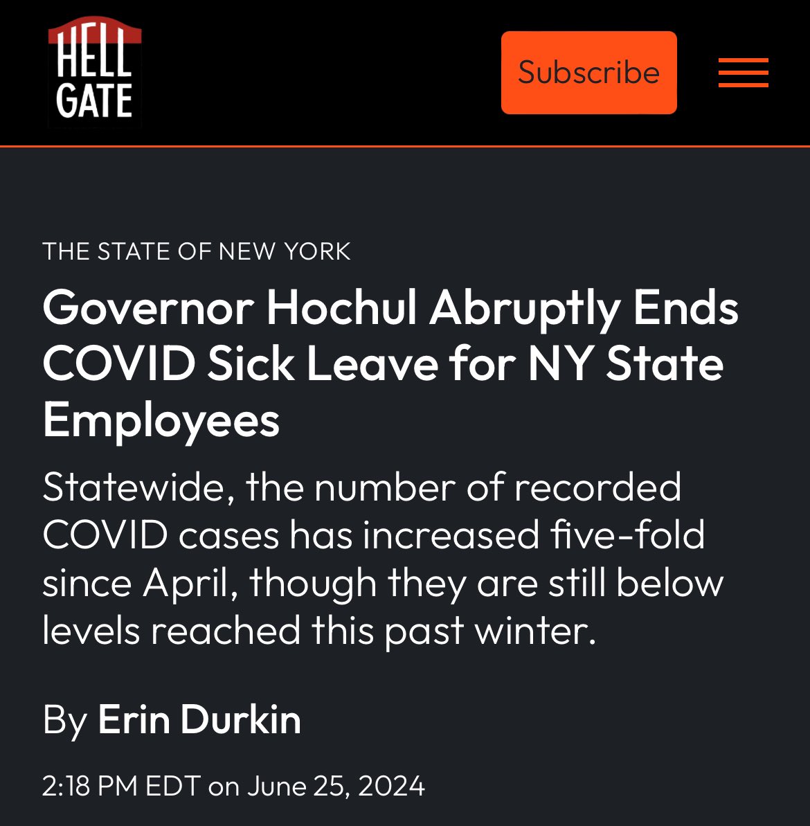 NY Governor Hochul is not only banning masks, she is ending sick leave for COVID. Shame. hellgatenyc.com/governor-hochu…