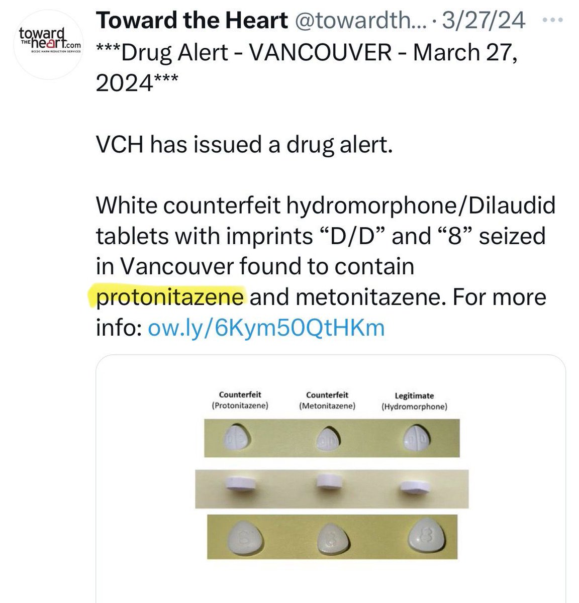 guyfelicella's tweet photo. 🚨BREAKING: Super-strength opioids spreading across Europe & N. America

‼️ FYI: THEY’RE ALREADY HERE ‼️

BIG BIG challenge on the way for those of us fighting the TOXIC DRUG CRISIS in BC ☹️

But it will be an even bigger challenge in places where policy makers are still insisting this is an “addiction crisis” and are handling it by scaling back harm reduction programs and building “common-sense” Recovery Oriented Systems of Care (ROSC) … with yoga.

FYI: Nitazenes were first developed in the 1950s as a pain medication but are so potent and addictive they have never been approved for medical or therapeutic use.

Story link 🔗 https://t.co/vCbi1u3MOk

#ToxicDrugCrisis #HarmReduction #Recovery #AllTheTools #CANpoli #ABpoli #BCpoli