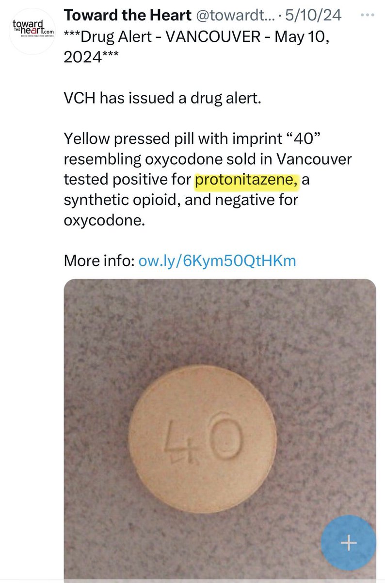 guyfelicella's tweet photo. 🚨BREAKING: Super-strength opioids spreading across Europe & N. America

‼️ FYI: THEY’RE ALREADY HERE ‼️

BIG BIG challenge on the way for those of us fighting the TOXIC DRUG CRISIS in BC ☹️

But it will be an even bigger challenge in places where policy makers are still insisting this is an “addiction crisis” and are handling it by scaling back harm reduction programs and building “common-sense” Recovery Oriented Systems of Care (ROSC) … with yoga.

FYI: Nitazenes were first developed in the 1950s as a pain medication but are so potent and addictive they have never been approved for medical or therapeutic use.

Story link 🔗 https://t.co/vCbi1u3MOk

#ToxicDrugCrisis #HarmReduction #Recovery #AllTheTools #CANpoli #ABpoli #BCpoli