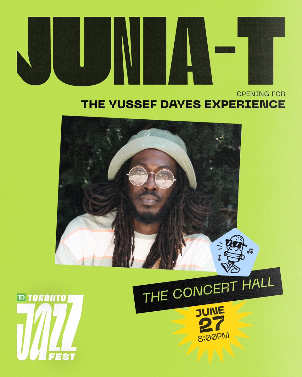 Junia-T | #StudioMonkDeluxe (@juniatofsb) on Twitter photo Tomorrow night mans get to play the opening set for the Yussef Dayes show for <a href="/TorontoJazzFest/">Toronto Jazz Fest</a> !
Honoured !
See y’all there ! Tomorrow night mans get to play the opening set for the Yussef Dayes show for <a href="/TorontoJazzFest/">Toronto Jazz Fest</a> !
Honoured !
See y’all there !