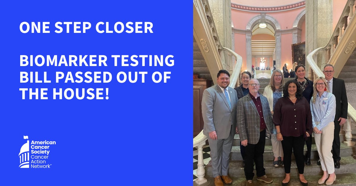 Great news! The Ohio House passed House Bill 24. We are one step closer to reducing barriers to #BiomarkerTesting for more Ohioans! #OhioFightsCancer