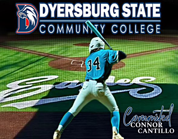 I am extremely excited to announce my commitment to Dyersburg State College. I would like to thank my family, friends, and coaches who have supported me getting here! Go Eagles!🦅⚾️