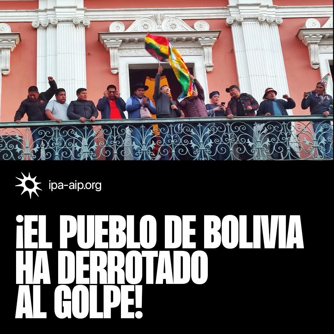 🇧🇴 ¡El heroico pueblo de Bolivia ha derrotado con éxito al golpe de Estado! Los movimientos populares se movilizaron para defender el gobierno democrático del Presidente Luis Arce. Siempre estaremos del lado de la democracia y la soberanía. Hoy hemos visto al pueblo boliviano